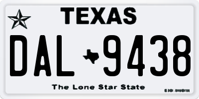 TX license plate DAL9438