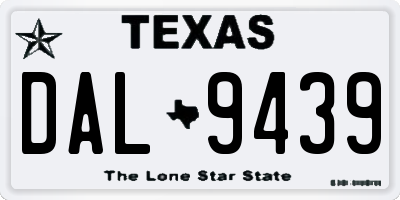 TX license plate DAL9439