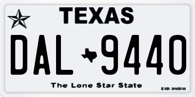 TX license plate DAL9440
