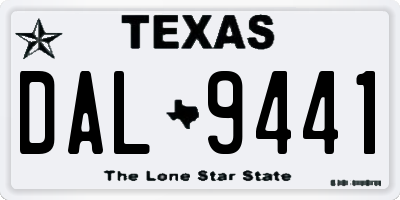 TX license plate DAL9441