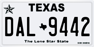 TX license plate DAL9442