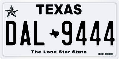 TX license plate DAL9444