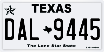 TX license plate DAL9445
