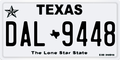 TX license plate DAL9448