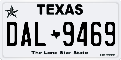 TX license plate DAL9469