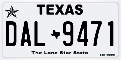 TX license plate DAL9471