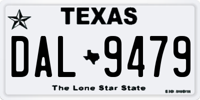 TX license plate DAL9479