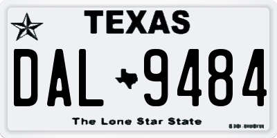 TX license plate DAL9484