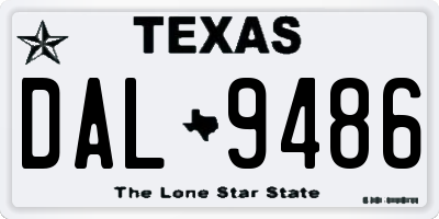 TX license plate DAL9486