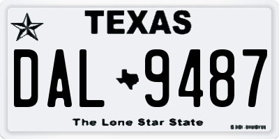 TX license plate DAL9487