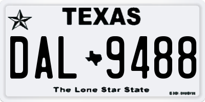 TX license plate DAL9488