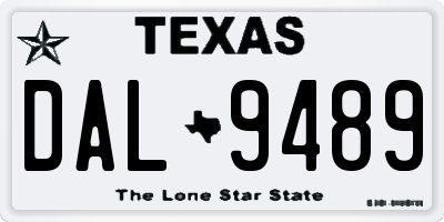 TX license plate DAL9489