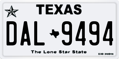 TX license plate DAL9494