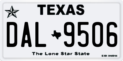TX license plate DAL9506