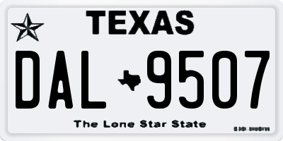 TX license plate DAL9507