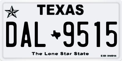 TX license plate DAL9515