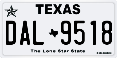 TX license plate DAL9518