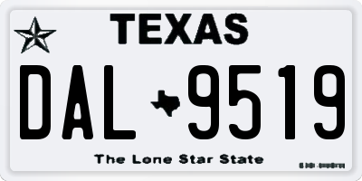 TX license plate DAL9519