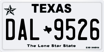 TX license plate DAL9526