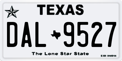 TX license plate DAL9527