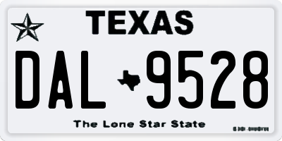TX license plate DAL9528