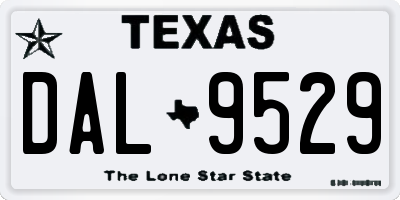TX license plate DAL9529