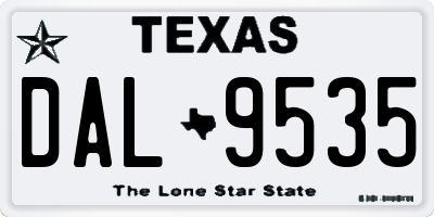 TX license plate DAL9535