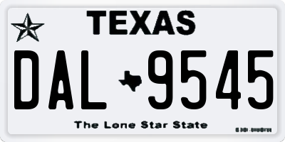 TX license plate DAL9545