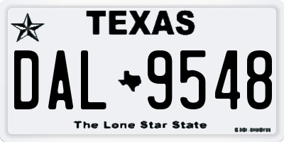 TX license plate DAL9548