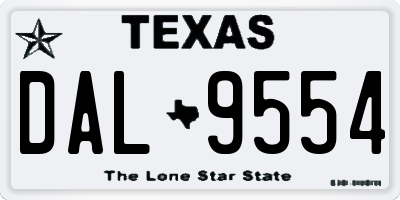 TX license plate DAL9554