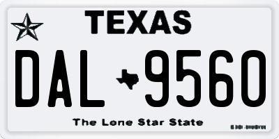 TX license plate DAL9560