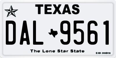TX license plate DAL9561