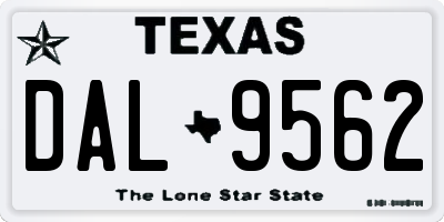 TX license plate DAL9562
