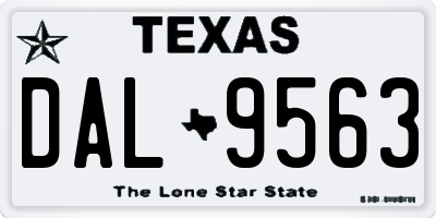 TX license plate DAL9563