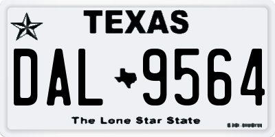 TX license plate DAL9564