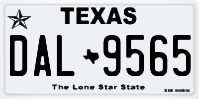 TX license plate DAL9565