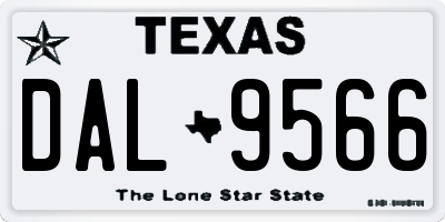 TX license plate DAL9566