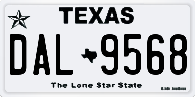 TX license plate DAL9568