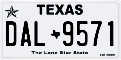 TX license plate DAL9571