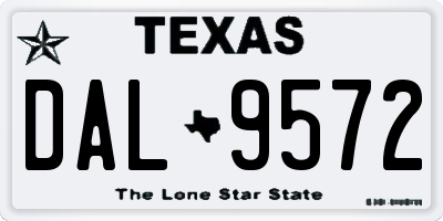 TX license plate DAL9572