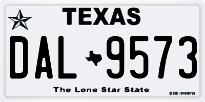 TX license plate DAL9573