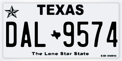 TX license plate DAL9574