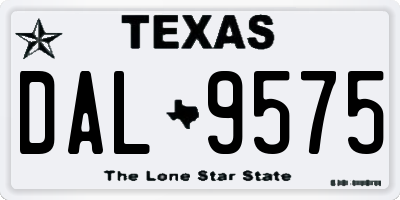 TX license plate DAL9575