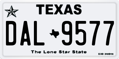 TX license plate DAL9577