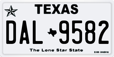 TX license plate DAL9582