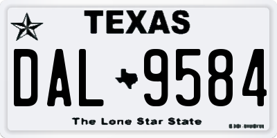 TX license plate DAL9584