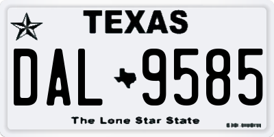 TX license plate DAL9585