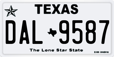 TX license plate DAL9587
