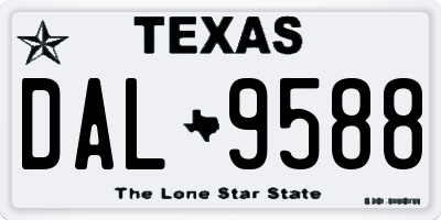 TX license plate DAL9588