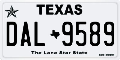 TX license plate DAL9589